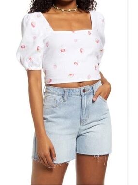 Urban Outfitters BP strawberry linen blouse